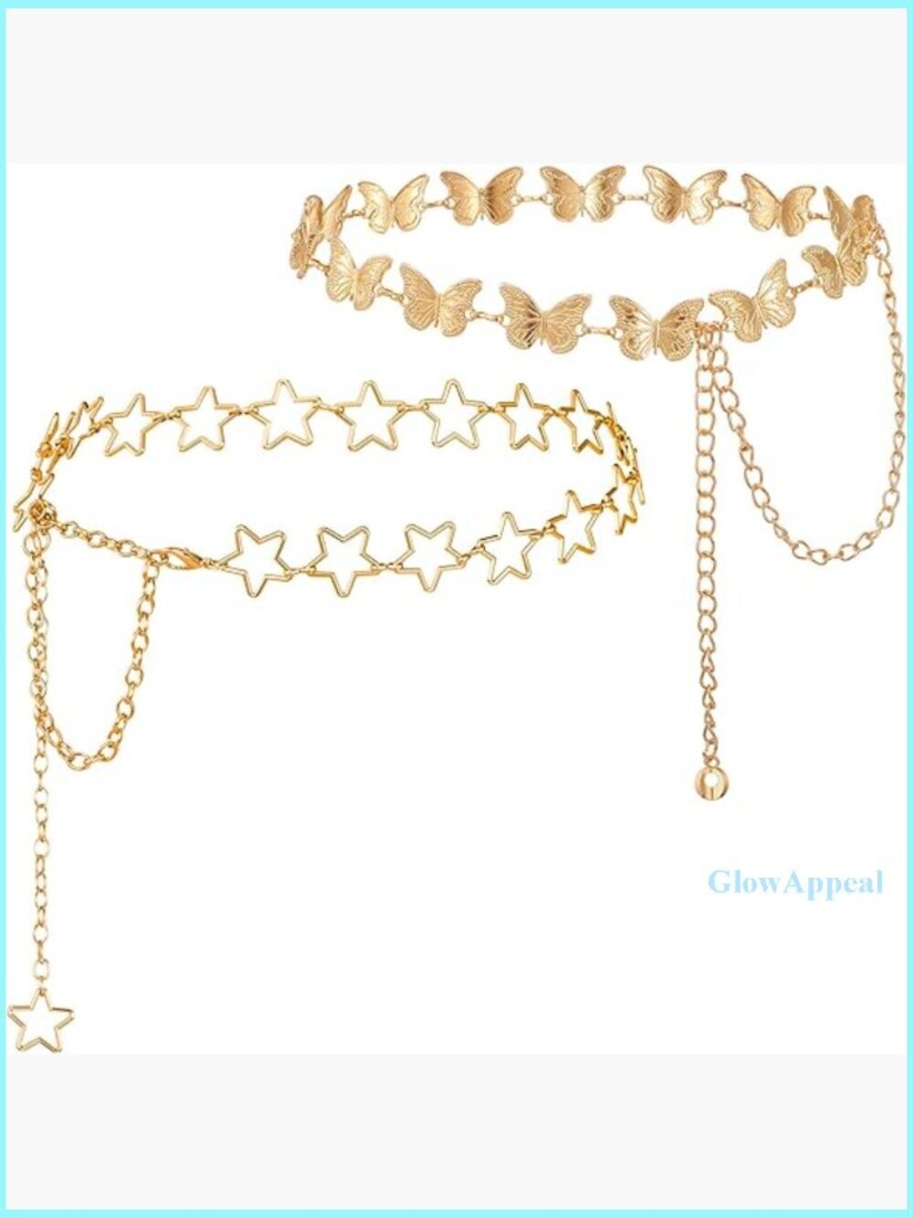 Adjustable Silver Star Chain Belt, Y2K Punk Body Jewelry for Dresses & Jeans